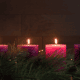 These four candles stand alone while lighting up the room.