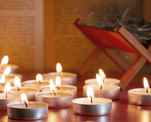 As these candles sit on the table and light up the room be reminded of Jesus' light. The light he brought during his resurrection and when he returns.