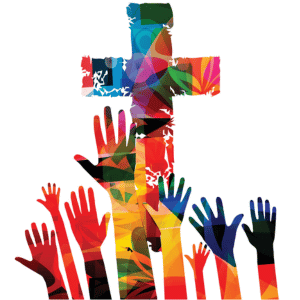 Catholic Social Teaching image of hands with cross