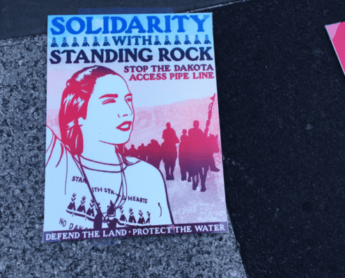 Poster and image of Solidarity with Standing Rock
