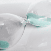 Hour glass on it's side with time running out urgency